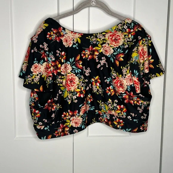 NWT Torrid Flutter Sleeve Floral Swim Bikini Top - Picture 4 of 6